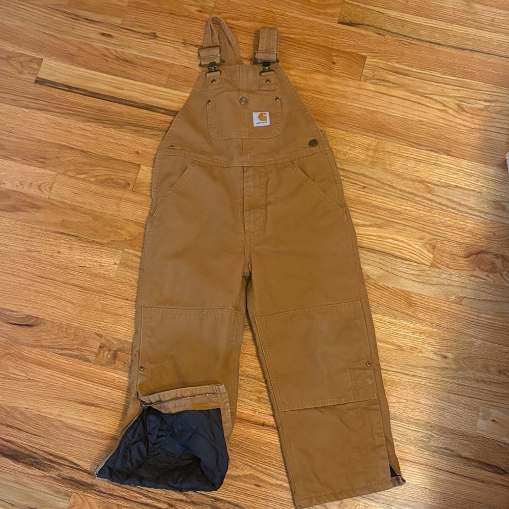 Carhartt Kids Tan Overalls Insulated
